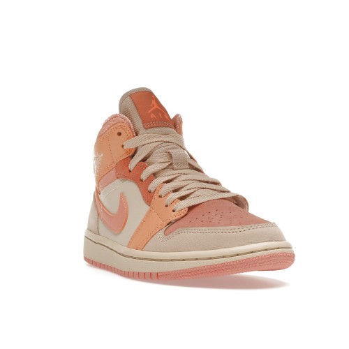 Кроссы Jordan 1 Mid Apricot Orange (W) - женская сетка размеров