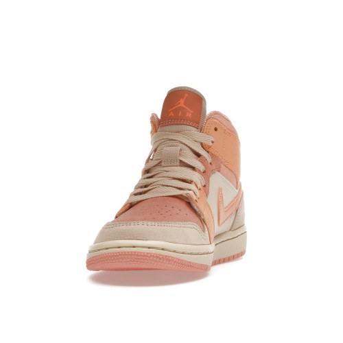 Кроссы Jordan 1 Mid Apricot Orange (W) - женская сетка размеров