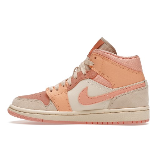 Кроссы Jordan 1 Mid Apricot Orange (W) - женская сетка размеров