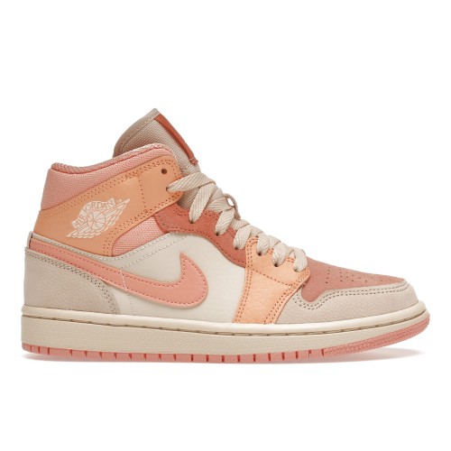 Кроссы Jordan 1 Mid Apricot Orange (W) - женская сетка размеров