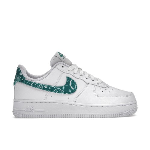 Кроссы Nike Air Force 1 Low 07 Essential White Green Paisley (W) - женская сетка размеров