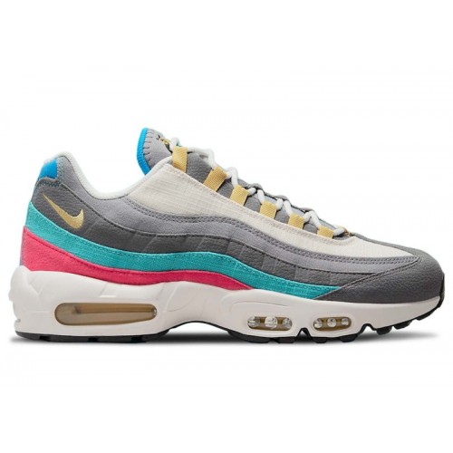 Кроссы Nike Air Max 95 Air Sprung Grey Aqua Pink - мужская сетка размеров