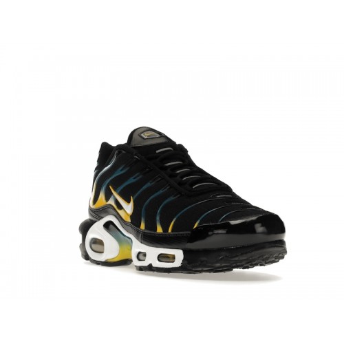 Кроссы Nike Air Max Plus Black Teal Yellow - мужская сетка размеров