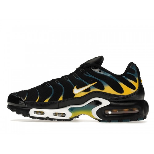 Кроссы Nike Air Max Plus Black Teal Yellow - мужская сетка размеров