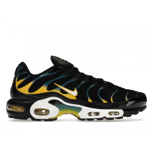 Кроссы Nike Air Max Plus Black Teal Yellow - мужская сетка размеров