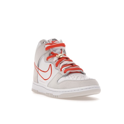 Кроссы Nike Dunk High First Use White Sail Orange (W) - женская сетка размеров