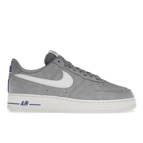 Кроссы Nike Air Force 1 Low Light Smoke Grey White Sail Hyper Royal - мужская сетка размеров