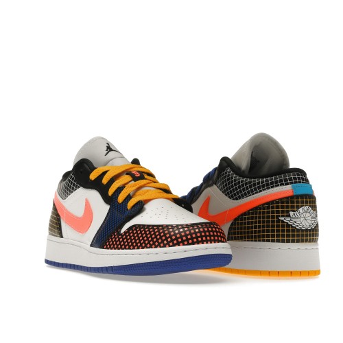 Кроссы Jordan 1 Low MMD Multi-Color Grid (GS) - Подростковая сетка размеров