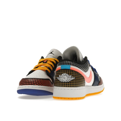 Кроссы Jordan 1 Low MMD Multi-Color Grid (GS) - Подростковая сетка размеров