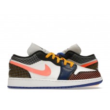 Подростковые кроссовки Jordan 1 Low MMD Multi-Color Grid (GS)