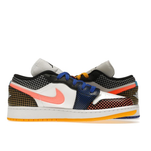 Кроссы Jordan 1 Low MMD Multi-Color Grid (GS) - Подростковая сетка размеров
