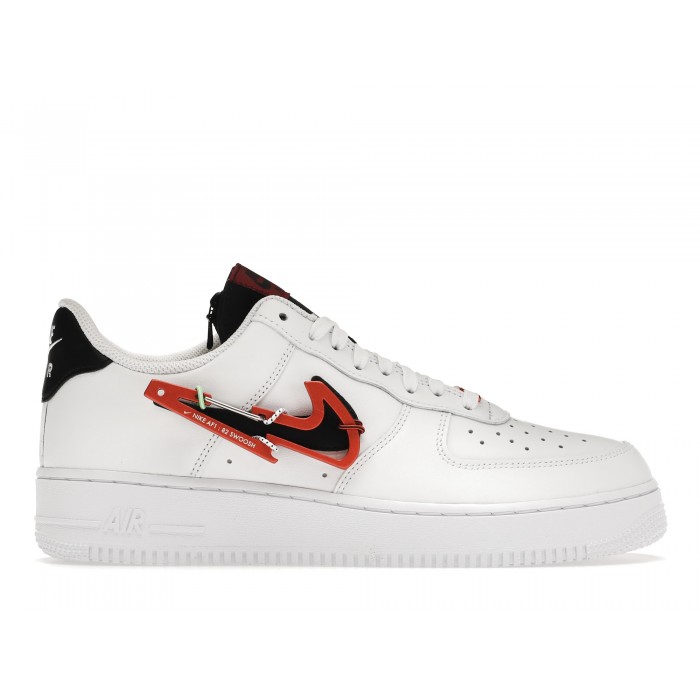 Nike air force 1 swoosh sales red