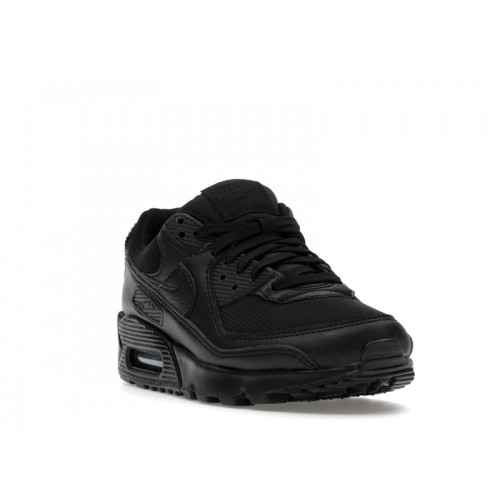 Кроссы Nike Air Max 90 Triple Black (W) - женская сетка размеров