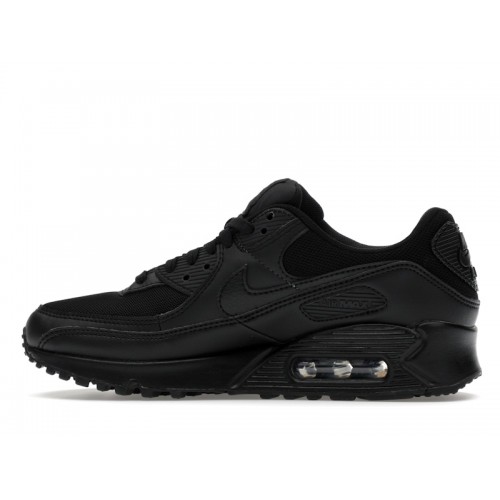 Кроссы Nike Air Max 90 Triple Black (W) - женская сетка размеров