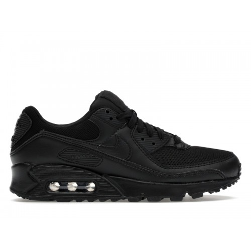 Кроссы Nike Air Max 90 Triple Black (W) - женская сетка размеров