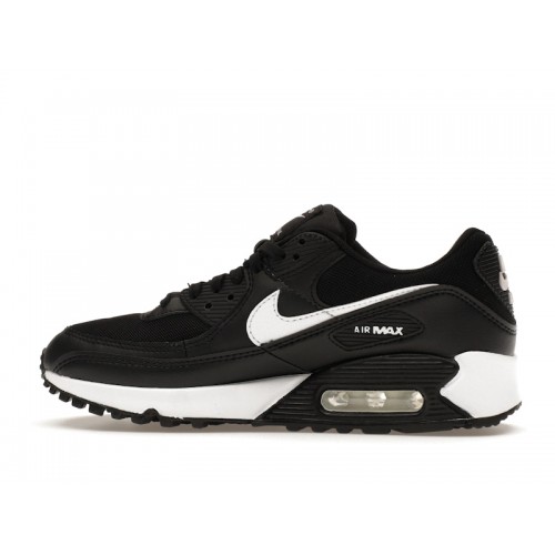 Кроссы Nike Air Max 90 Black White (W) - женская сетка размеров