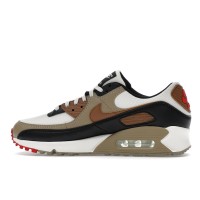 Женские Nike Air Max 90 Phantom Black Fire Red Light British Tan (W)
