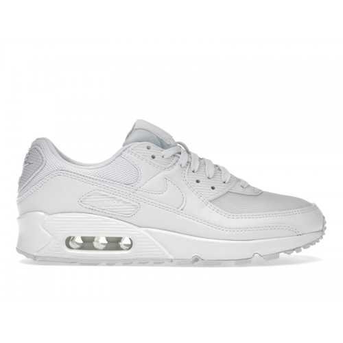 Кроссы Nike Air Max 90 Triple White (2022) (W) - женская сетка размеров