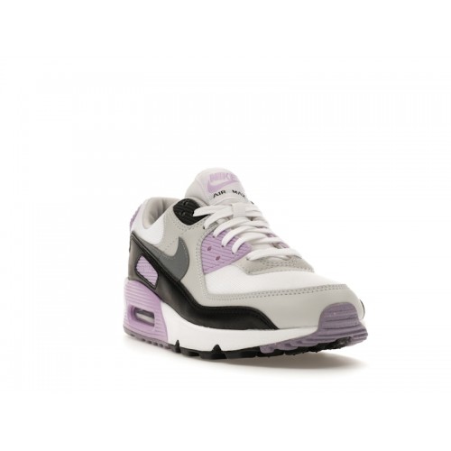 Кроссы Nike Air Max 90 White Lilac (W) - женская сетка размеров