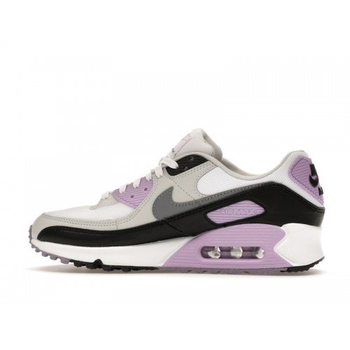 Кроссы Nike Air Max 90 White Lilac (W) - женская сетка размеров