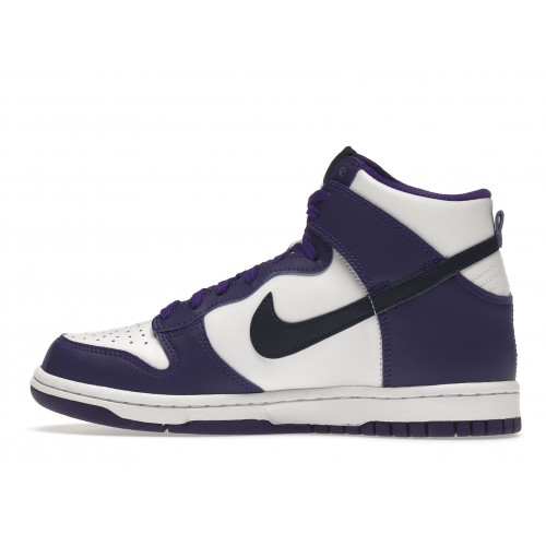 Кроссы Nike Dunk High Electro Purple Midnght Navy (GS) - подростковая сетка размеров