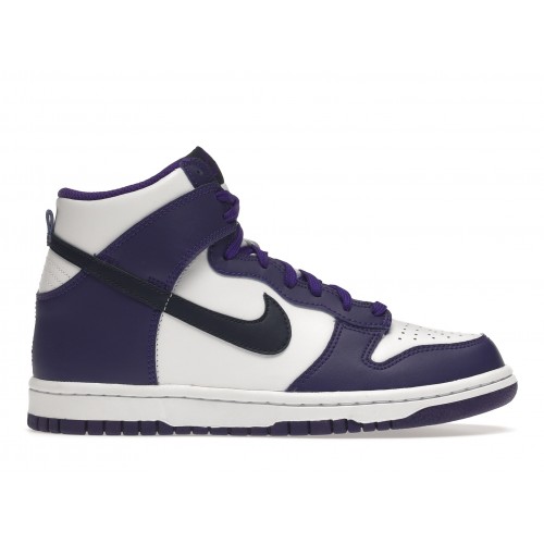 Кроссы Nike Dunk High Electro Purple Midnght Navy (GS) - подростковая сетка размеров