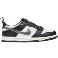 Подростковые кроссовки Nike Dunk Low Black White Metallic (GS)