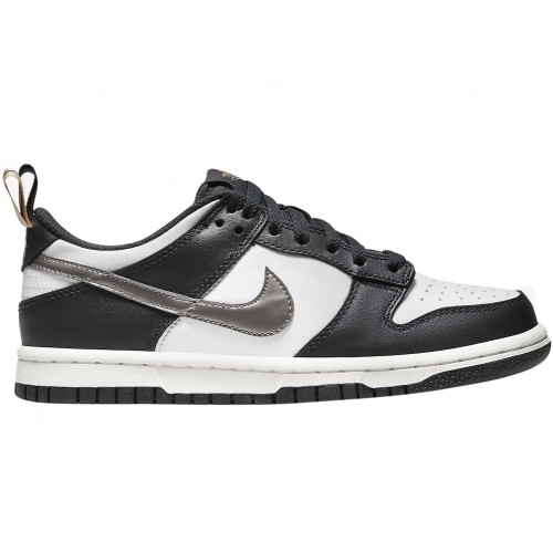 Кроссы Nike Dunk Low Black White Metallic (GS) - подростковая сетка размеров