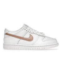 Подростковые кроссовки Nike Dunk Low White Pink (GS)