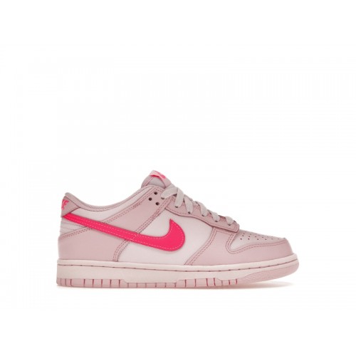 Кроссы Nike Dunk Low Triple Pink (GS) - подростковая сетка размеров