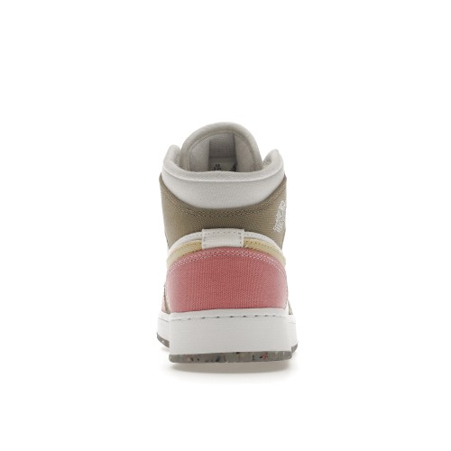 Кроссы Jordan 1 Mid SE Pastel Vivid Green Grind (GS) - подростковая сетка размеров