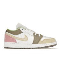 Подростковые кроссовки Jordan 1 Low Pastel Grind Vivid Green (GS)