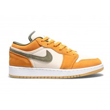 Подростковые кроссовки Jordan 1 Low Light Curry (GS)