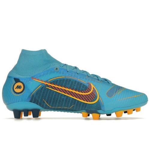 Nike Mercurial Superfly 8 Elite AG Chlorine Blue Laser Orange - мужская сетка размеров