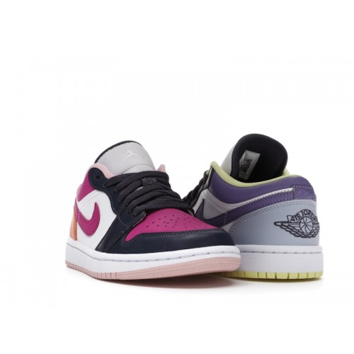 Кроссы Jordan 1 Low Purple Magenta (W) - женская сетка размеров