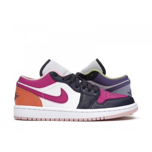 Кроссы Jordan 1 Low Purple Magenta (W) - женская сетка размеров