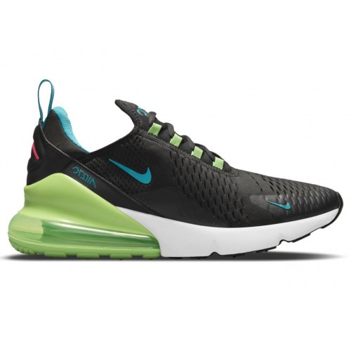 Кроссы Nike Air Max 270 Black Green Strike - мужская сетка размеров