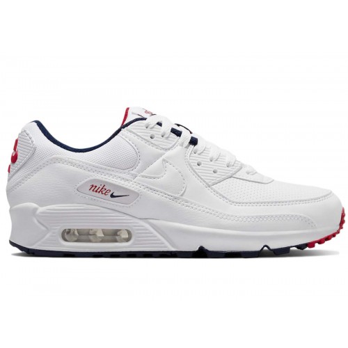 Кроссы Nike Air Max 90 Paris White (2022) (W) - женская сетка размеров