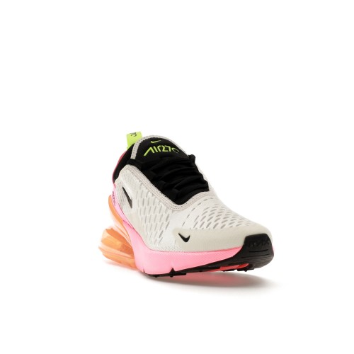 Кроссы Nike Air Max 270 White Sunset Pulse Total Orange (W) - женская сетка размеров