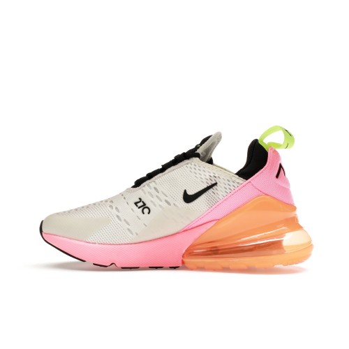 Кроссы Nike Air Max 270 White Sunset Pulse Total Orange (W) - женская сетка размеров