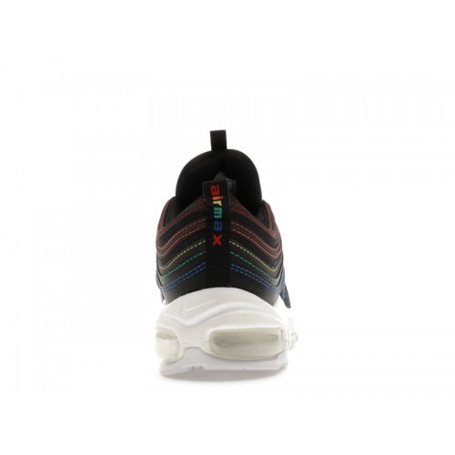 Кроссы Nike Air Max 97 Black Rainbow Stitching (W) - женская сетка размеров