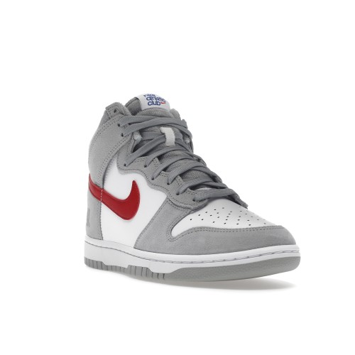 Кроссы Nike Dunk High Light Smoke Grey Gym Red - мужская сетка размеров