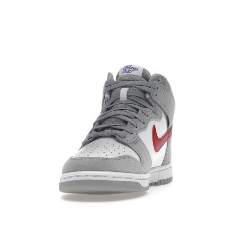 Кроссы Nike Dunk High Light Smoke Grey Gym Red - мужская сетка размеров