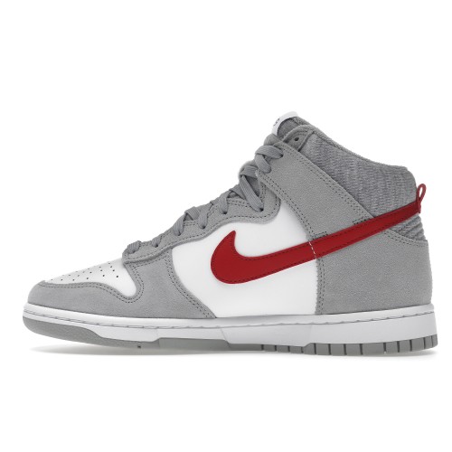 Кроссы Nike Dunk High Light Smoke Grey Gym Red - мужская сетка размеров