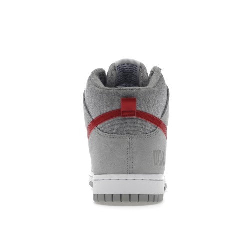 Кроссы Nike Dunk High Light Smoke Grey Gym Red - мужская сетка размеров