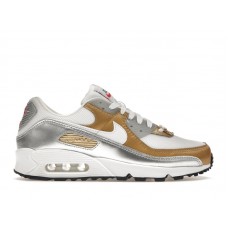 Женские кроссовки Nike Air Max 90 SE White Metallic Gold (W)