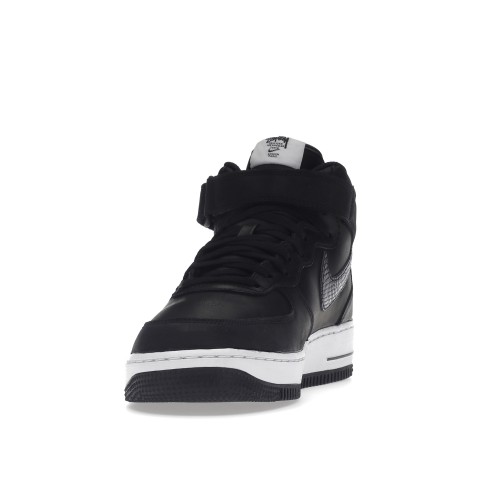 Кроссы Nike Air Force 1 Mid Stussy Black White - мужская сетка размеров