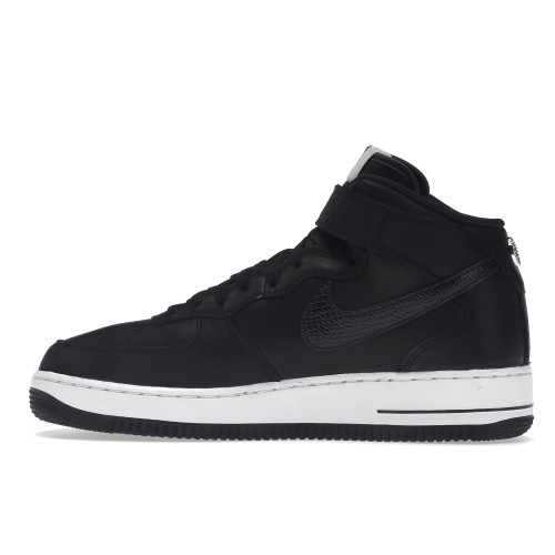 Кроссы Nike Air Force 1 Mid Stussy Black White - мужская сетка размеров