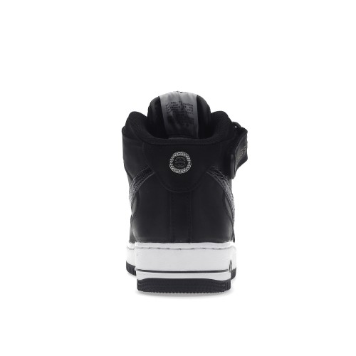 Кроссы Nike Air Force 1 Mid Stussy Black White - мужская сетка размеров