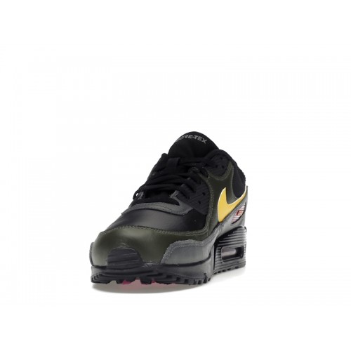 Кроссы Nike Air Max 90 Gore-Tex Black Cargo Khaki - мужская сетка размеров